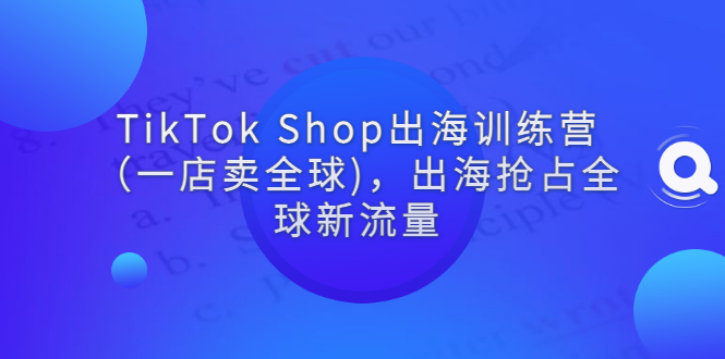 【副业项目3345期】tiktok电商怎么做（TikTok Shop出海训练营课程教你抖音跨境电商怎么做）-万图副业网