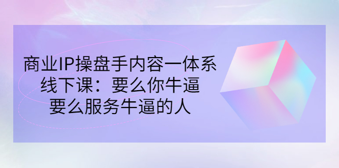 【副业项目3408期】商业IP操盘手内容一体系线下课（如何打造个人ip）-万图副业网