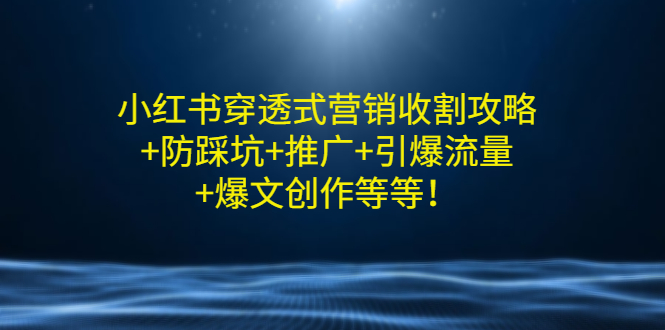 【副业项目3458期】小红书穿透式营销收割攻略+防踩坑+推广+引爆流量+爆文创作（小红书的营销方法策略）-万图副业网