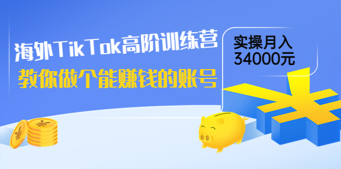 【副业项目4025期】海外TikTok高阶训练营：教你做个能赚钱的账号，实操月入34000元-万图副业网