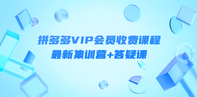 【副业项目4426期】某社群·拼多多VIP会员收费课程，最新集训营+答疑课-价值3299元-万图副业网