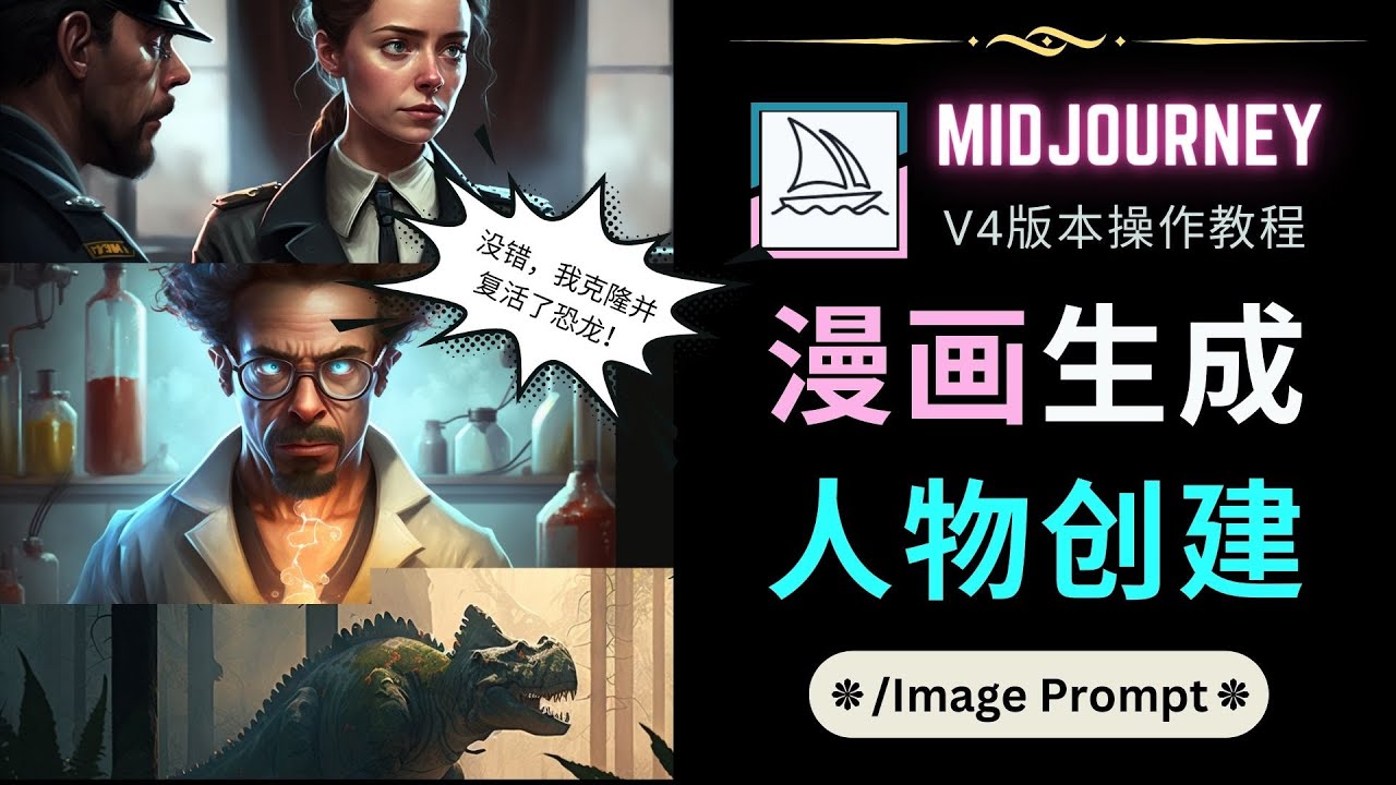 【副业项目5096期】Midjourney V4版本操作教程：2个简单参数，完成漫画生成，人物创建-万图副业网