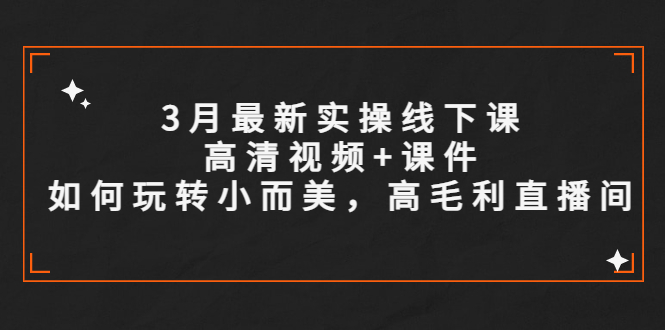 【副业项目5675期】3月最新实操线下课高清视频+课件，如何玩转小而美，高毛利直播间-万图副业网