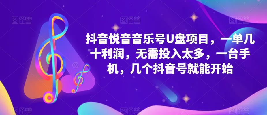 【副业项目5503期】抖音音乐号U盘项目 一单几十利润 无需投入太多 一台手机 几个抖音号就开始-万图副业网