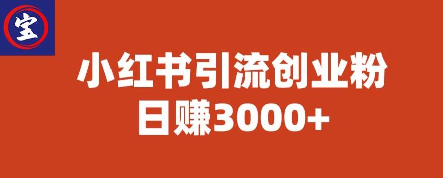 【副业项目6676期】宝哥小红书引流创业粉，日赚3000+【揭秘】-万图副业网