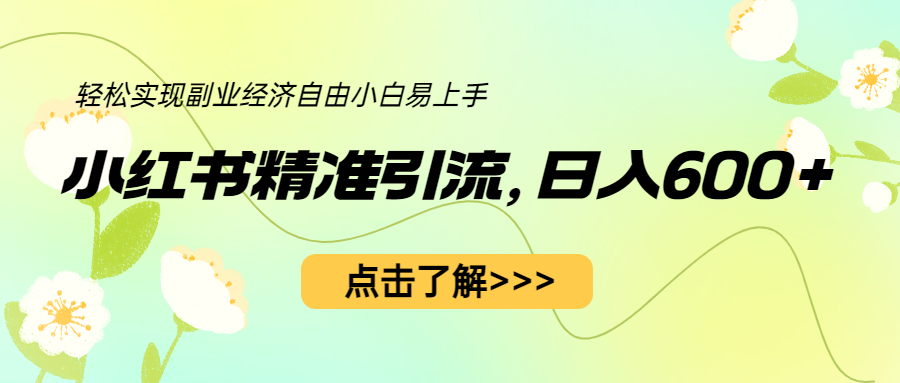 【副业项目6650期】小红书精准引流，小白日入600+，轻松实现副业经济自由（教程+1153G资源）-万图副业网