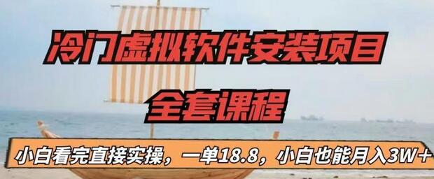 【副业项目6919期】冷门虚拟软件安装项目，一单18.8，小白也能月入3W＋-万图副业网