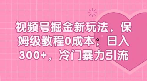 【副业项目7045期】视频号掘金新玩法，保姆级教程0成本，日入300+，冷门暴力引流-万图副业网