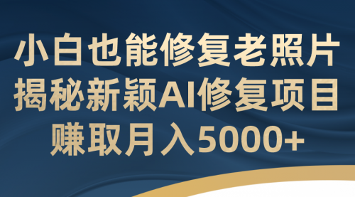 【副业项目7218期】小白也能修复老照片！揭秘新颖AI修复项目-万图副业网