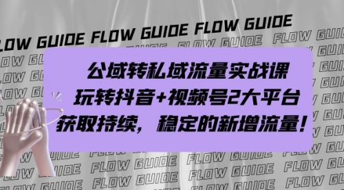 【副业项目7222期】公域转私域流量实战课，玩转抖音+视频号2大平台，获取持续，稳定的新增流量-万图副业网