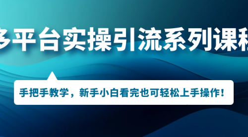 【副业项目7293期】多平台实操引流系列课程，手把手教学，新手小白看完也可轻松上手引流操作！-万图副业网