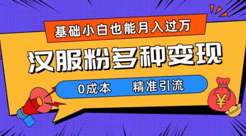 【副业项目7862期】一部手机精准引流汉服粉，0成本多种变现方式，小白月入过万（附素材+工具）-万图副业网