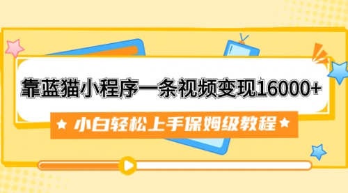 【副业项目7909期】靠蓝猫小程序一条视频变现16000+小白轻松上手保姆级教程（附166G资料素材）-万图副业网