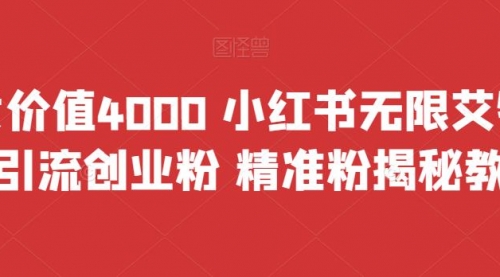 【副业项目7956期】价值4000 小红书无限艾特暴力引流创业粉 精准粉揭秘教程-万图副业网