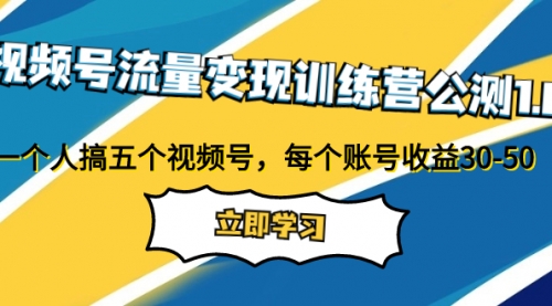 【副业项目8026期】视频号流量变现训练营公测1.0：一个人搞五个视频号，每个账号收益30-50-万图副业网