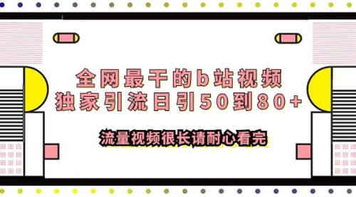 【副业项目8119期】全网最干的b站视频独家引流日引50到80+-万图副业网