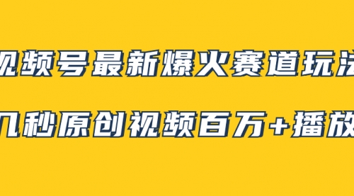 【副业项目8174期】视频号最新爆火赛道玩法，几秒视频可达百万播放，小白即可操作（附素材）-万图副业网