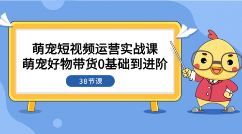 【副业项目8175期】萌宠·短视频运营实战课：萌宠好物带货0基础到进阶（38节课）-万图副业网