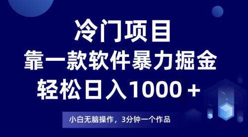 【副业项目8219期】冷门项目靠一款软件，暴力掘金日入1000＋，小白轻松上手-万图副业网