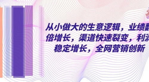 【副业项目8292期】从小做大的生意逻辑，业绩翻倍增长，渠道快速裂变，利润稳定增长-万图副业网