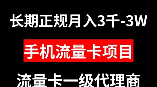 【副业项目8477期】手机流量卡代理月入3000-3W长期正规项目-万图副业网