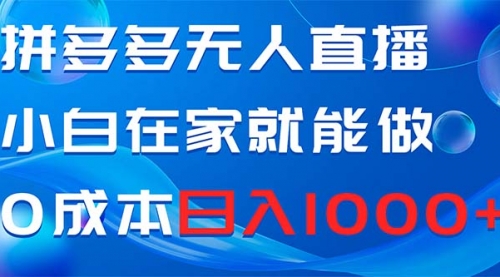 【副业项目8603期】拼多多无人直播，小白在家就能做，0成本日入1000+-万图副业网