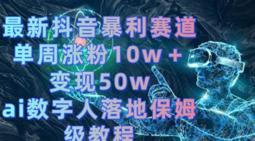 【副业8738期】最新抖音暴利赛道，单周涨粉10w＋变现50w的ai数字人落地保姆级教程-万图副业网