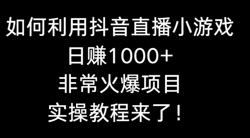 【副业8921期】如何利用抖音直播小游戏日赚1000+，非常火爆项目，实操教程来了！-万图副业网