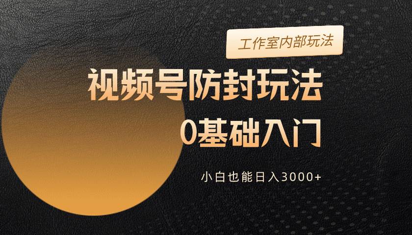 2024视频号升级防封玩法，零基础入门，小白也能日入3000+-万图副业网