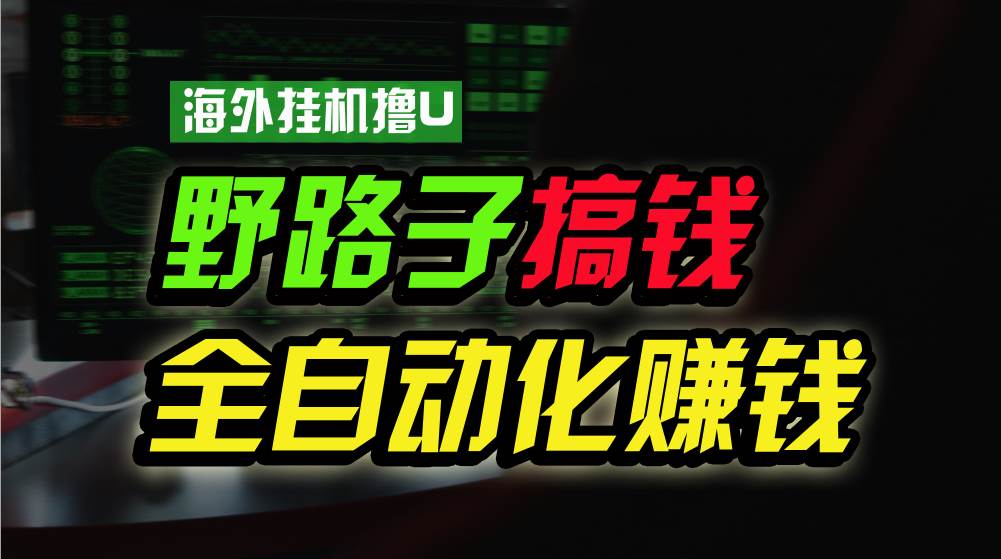 海外挂机撸U新平台，日赚8-15美元，全程无人值守，可批量放大，工作室内…-万图副业网