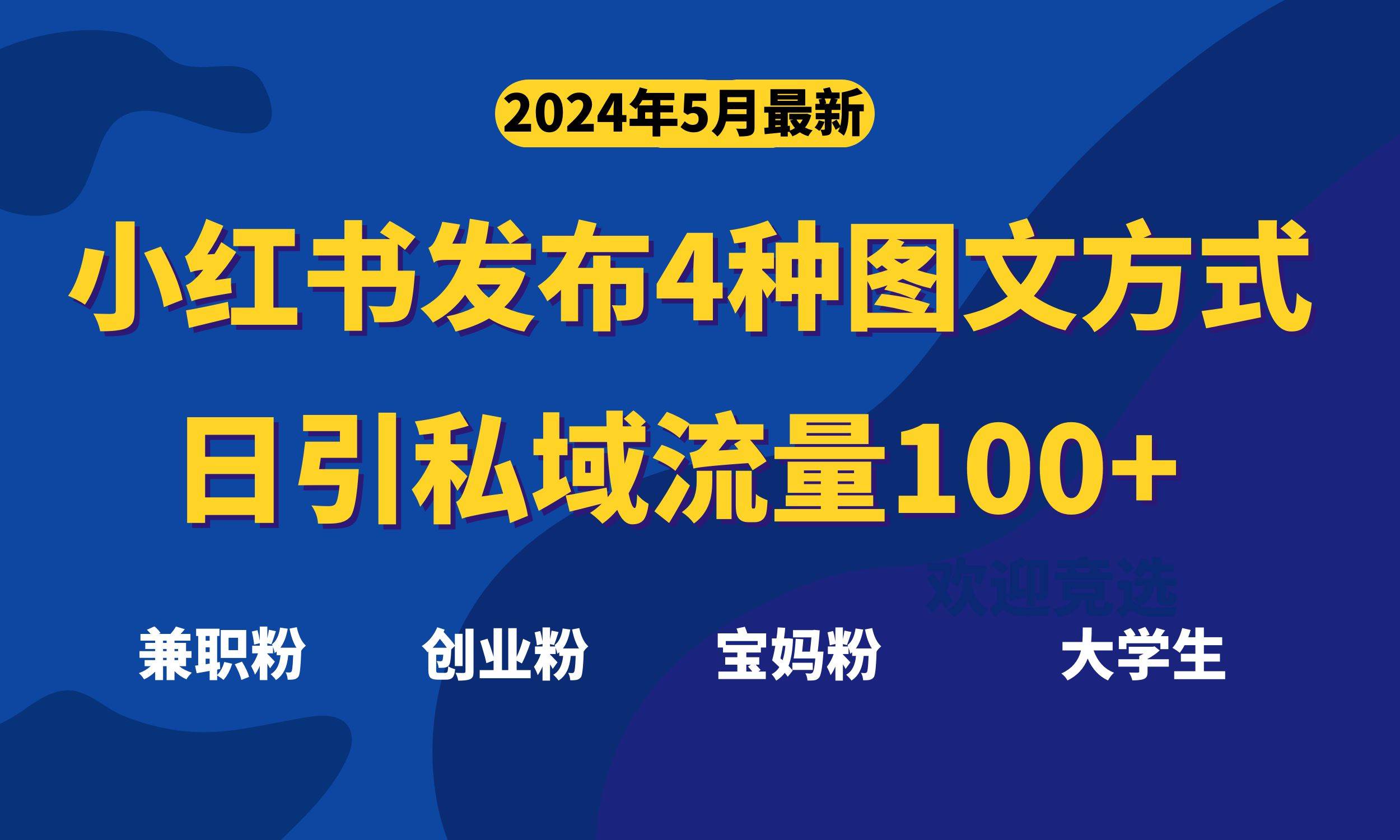 最新小红书发布这四种图文，日引私域流量100+不成问题，-万图副业网