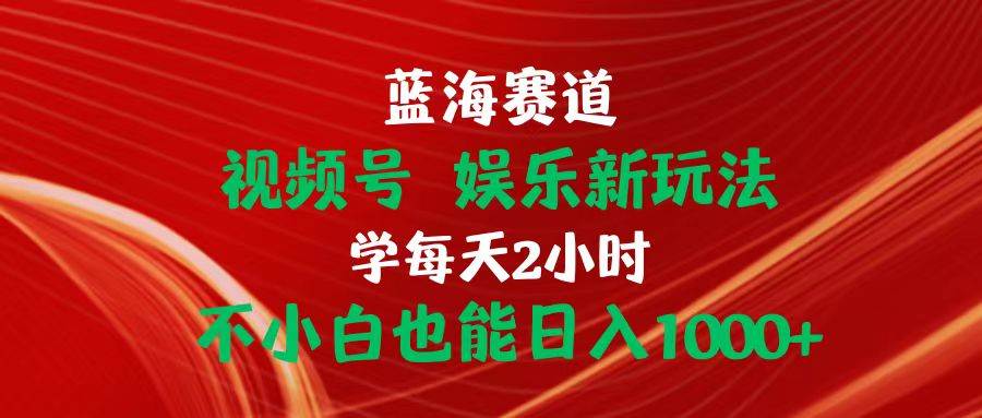 蓝海赛道视频号 娱乐新玩法每天2小时小白也能日入1000+-万图副业网