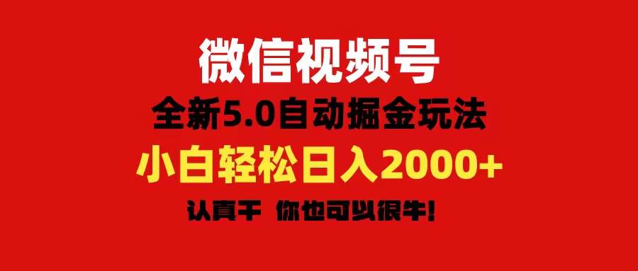 微信视频号变现，5.0全新自动掘金玩法，日入利润2000+有手就行-万图副业网