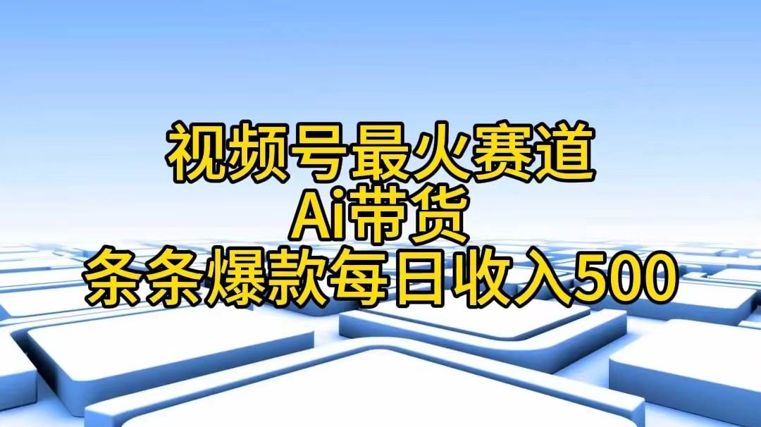 视频号最火赛道——Ai带货条条爆款每日收入500-万图副业网