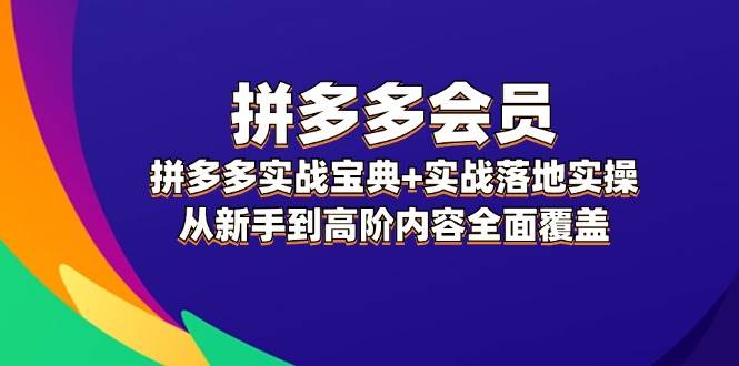 拼多多 会员，拼多多实战宝典+实战落地实操，从新手到高阶内容全面覆盖-万图副业网