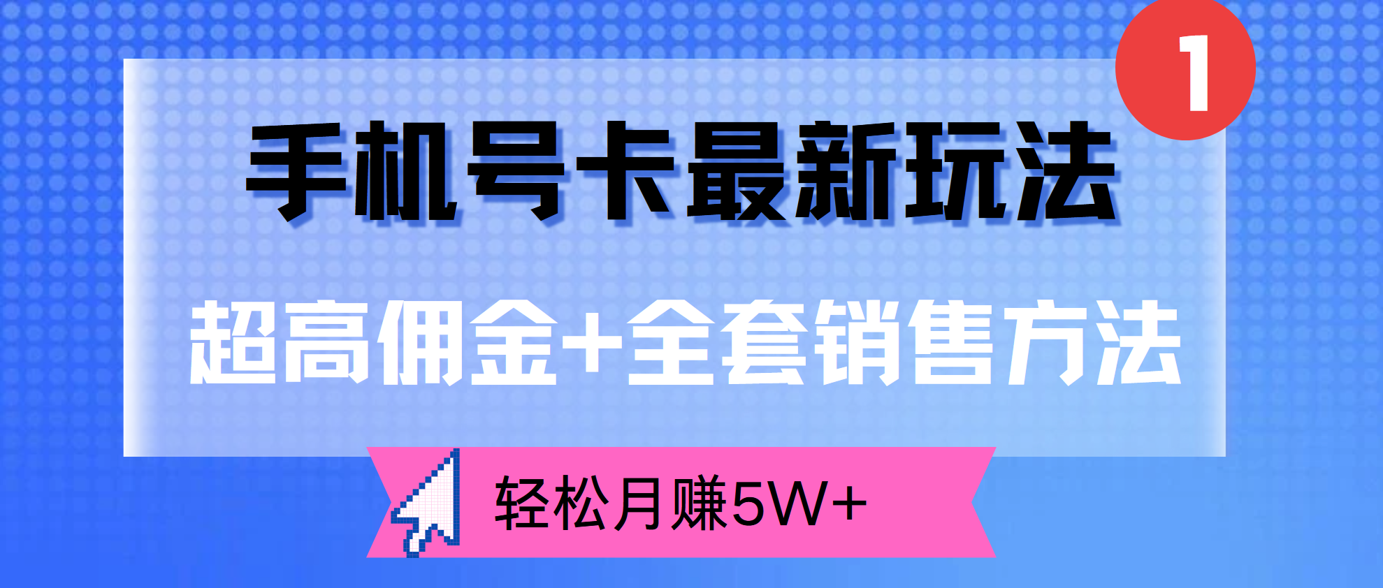 超高佣金+全套销售方法，手机号卡最新玩法，轻松月赚5W+-万图副业网