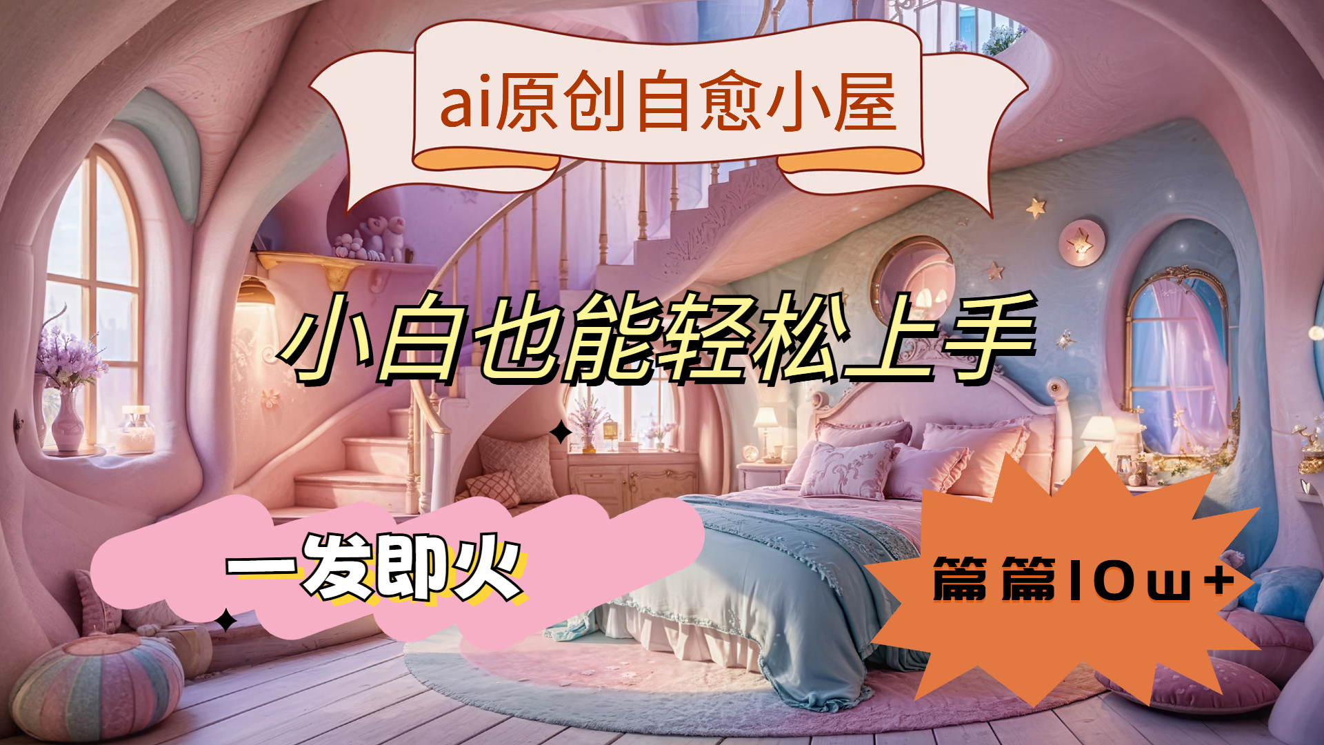 ai原创治愈小屋，小白也能轻松上手，一发即火，篇篇10w+-万图副业网