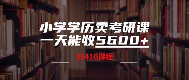 小学学历卖考研课程，一天收5600（附3580G考研合集）-万图副业网