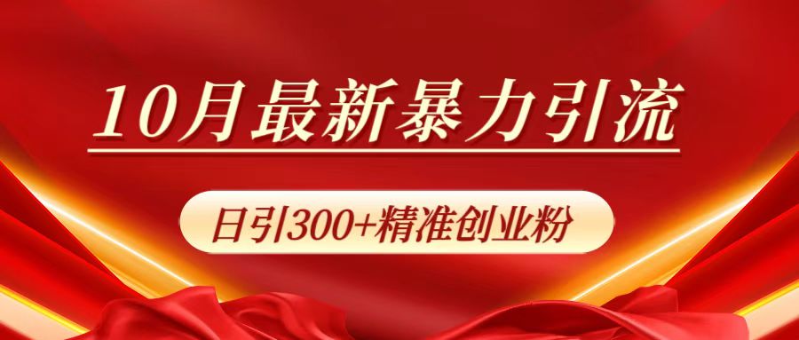 10月最新暴力引流，日引300+精准创业粉-万图副业网