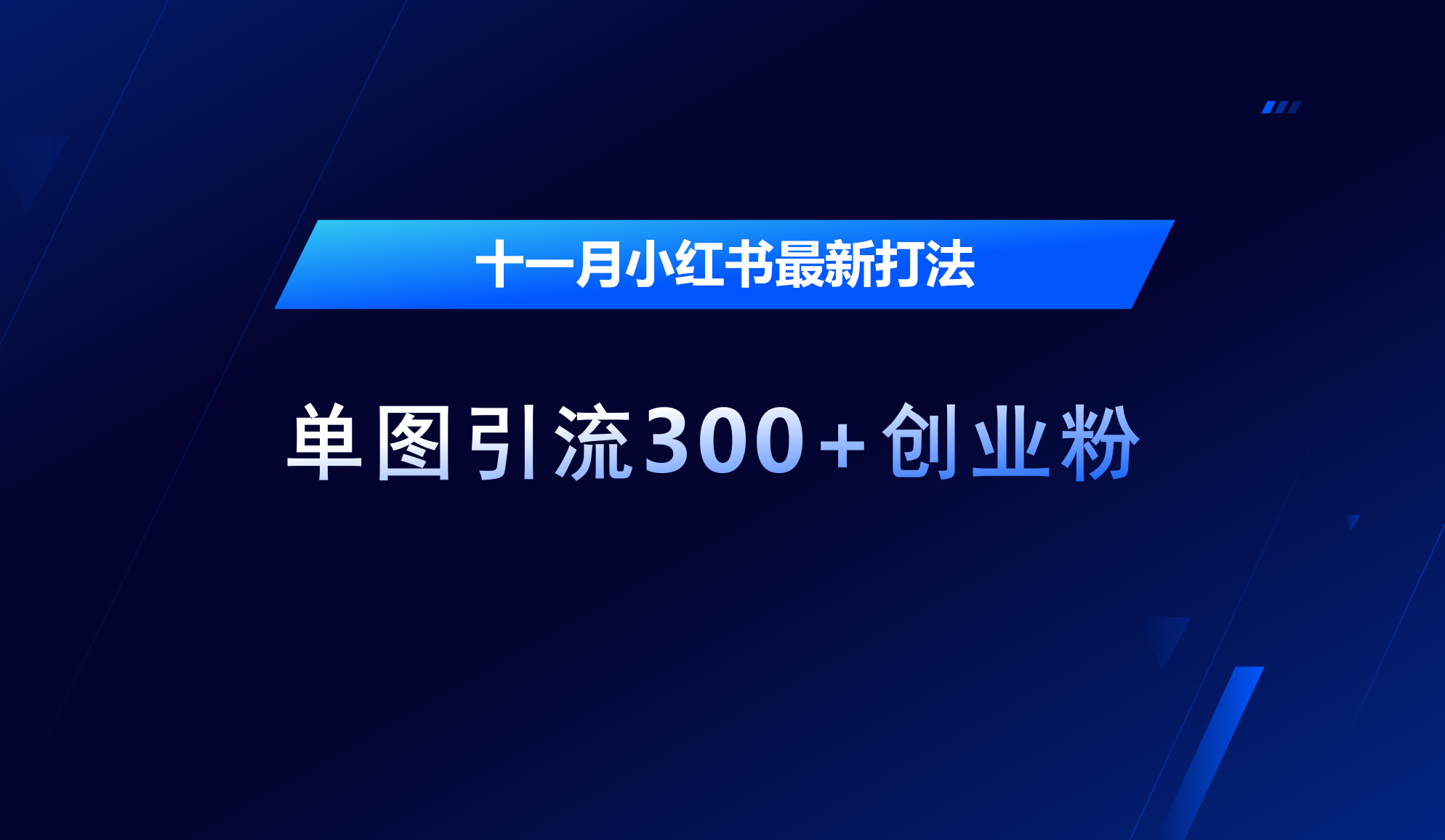 十一月，小红书最新打法，单图引流300+创业粉-万图副业网