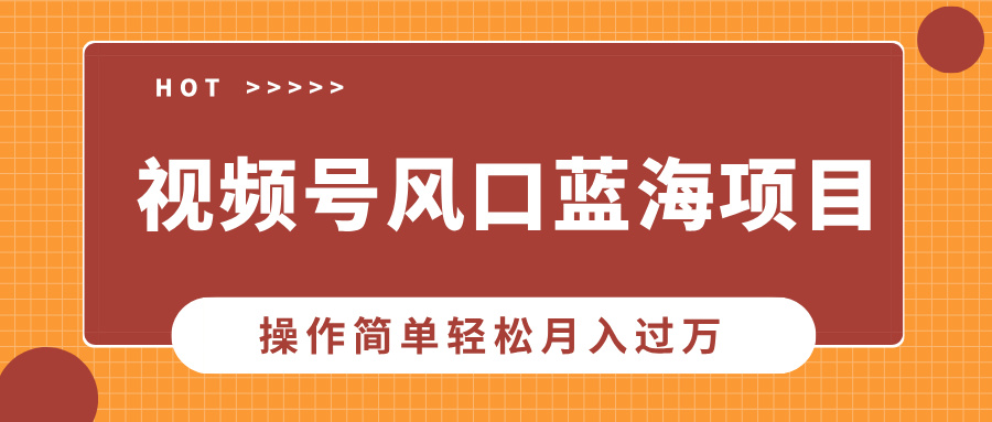 视频号风口蓝海项目，中老年人的流量密码，操作简单轻松月入过万-万图副业网