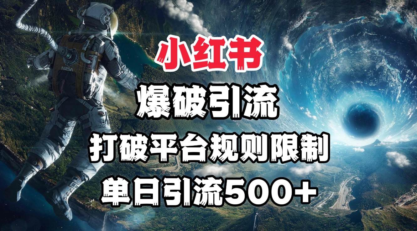 小红书爆破引流，打破平台的规则限制，单日引流500+精准粉-万图副业网